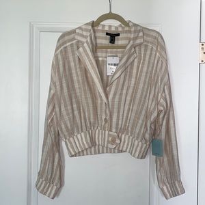 Pink and Cream Striped blouse/jacket